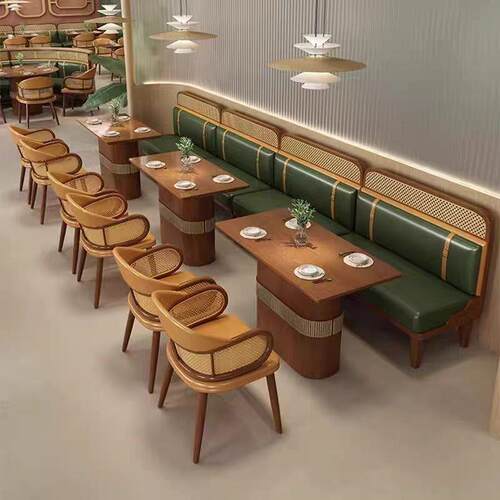 东南亚主题餐厅卡座沙发咖啡厅面馆饭店日料店西餐厅桌椅组合商用