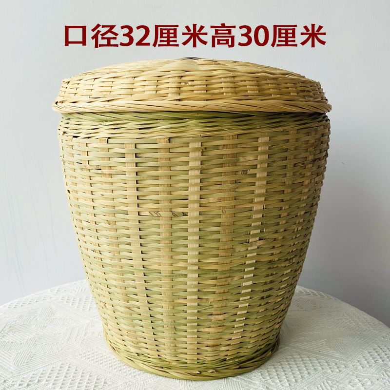 竹编家用制品沥水篮筐圆手