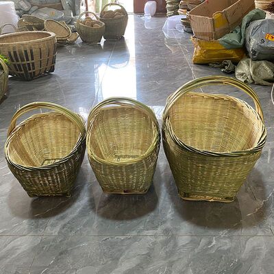 竹编筐手提篮子果园水采摘