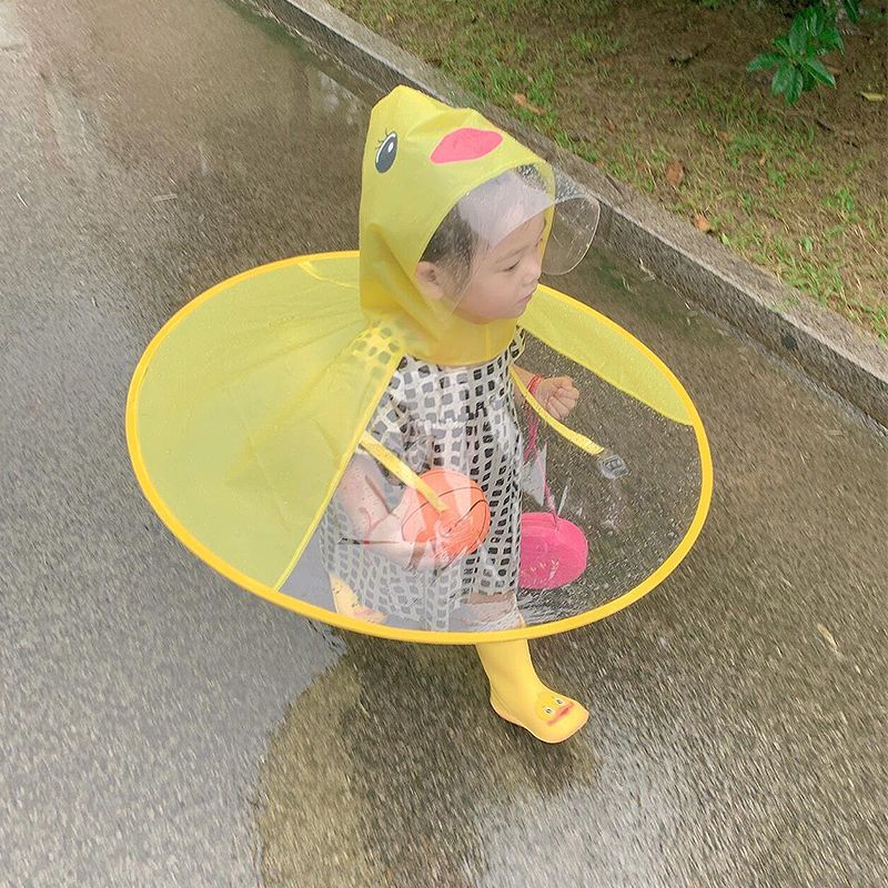 小黄鸭飞碟雨衣儿童男孩卡