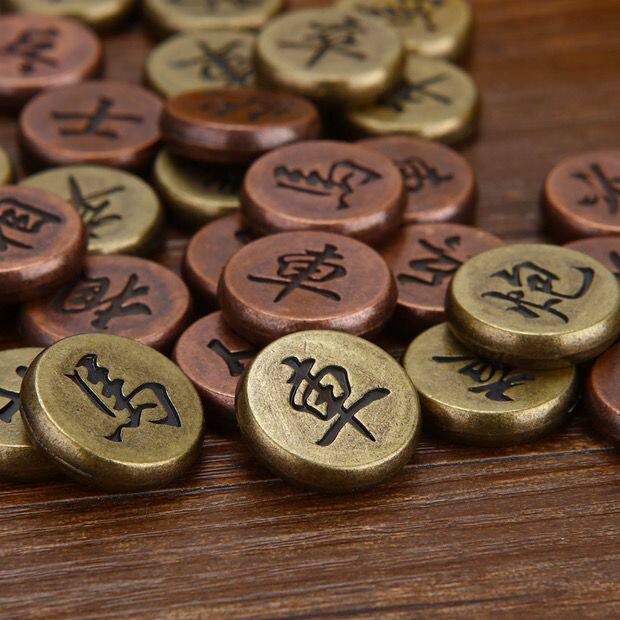 精美金属古铜中国象棋盘
