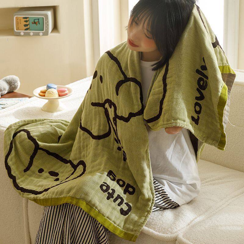 卡通全纯棉浴巾四层纱布麻