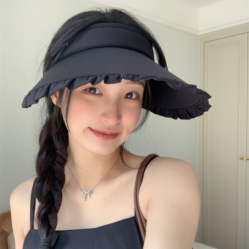 遮阳帽子女夏季荷叶边冰丝