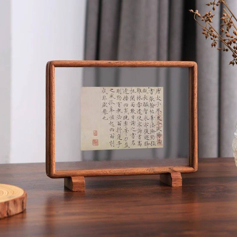 中式实木方形相框装裱古风