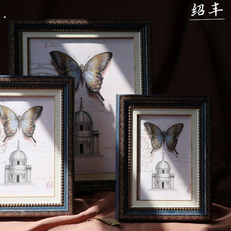 复古相框欧式摆台6寸7寸8寸10寸12寸16寸43挂墙高档做旧装饰框