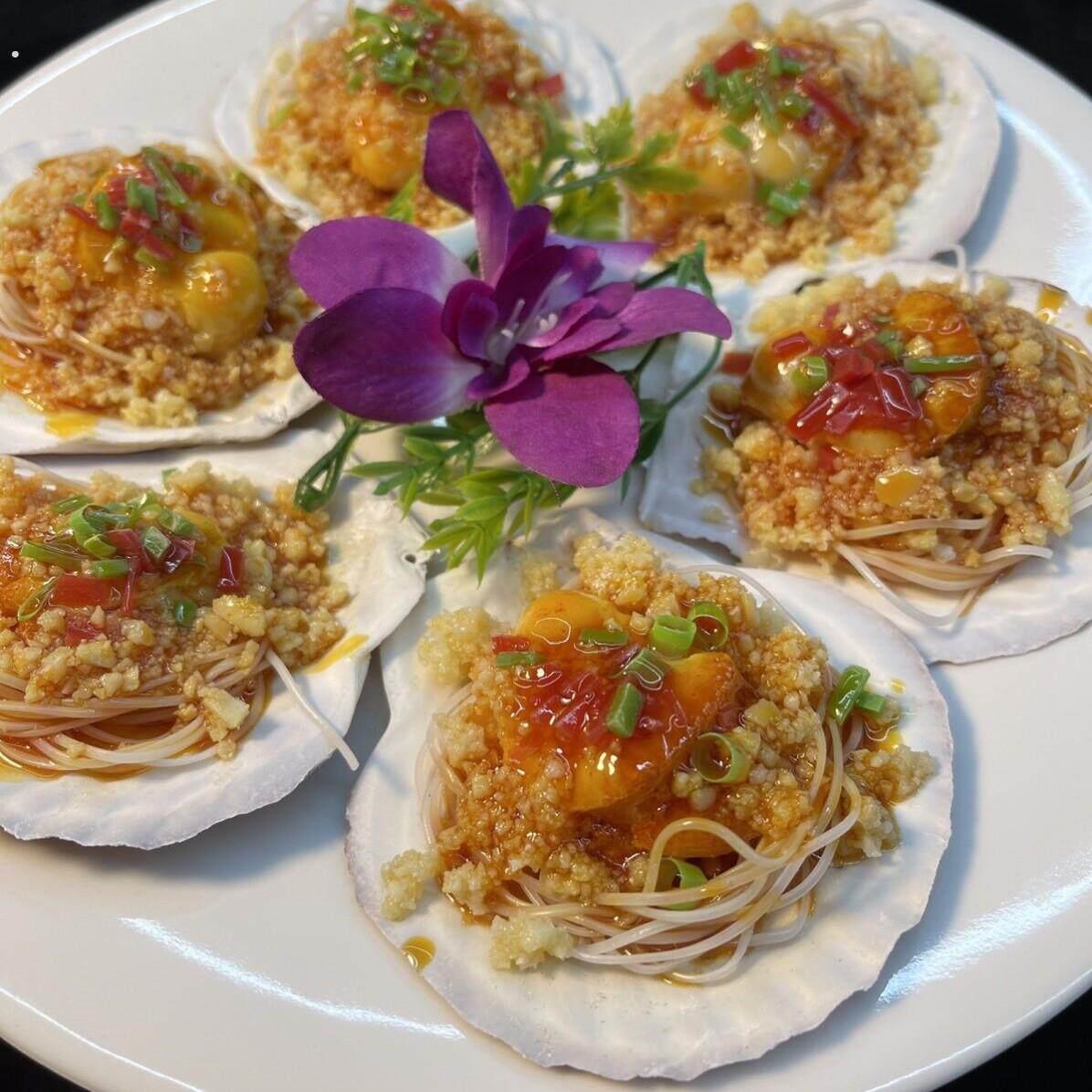 粉丝扇贝烧烤模型烤扇贝烤生蚝仿真海鲜模型餐饮影视拍摄表演道具