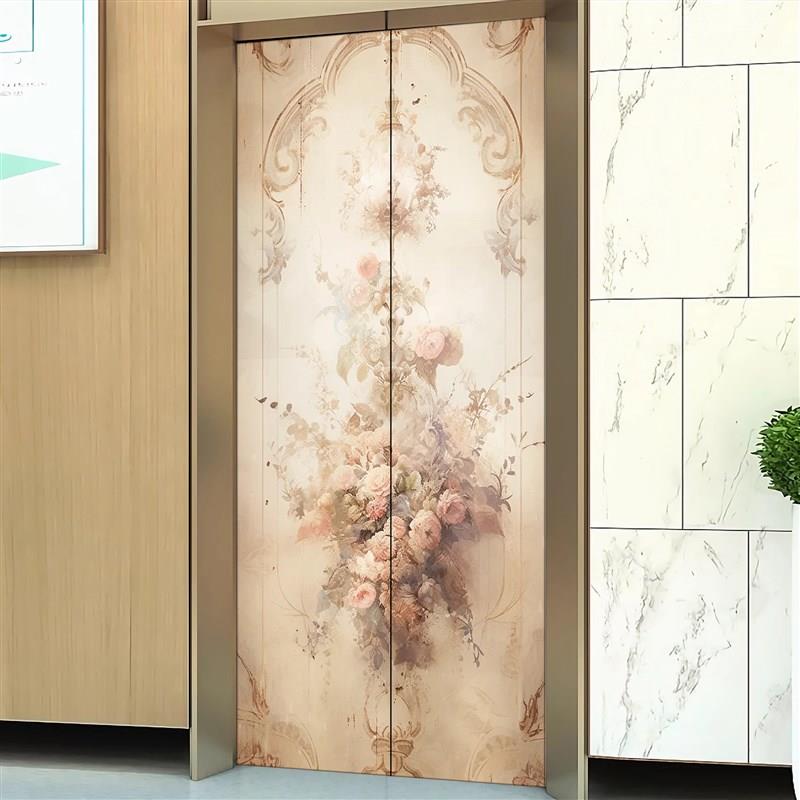 欧式电梯门贴纸入户门口装饰贴画美化高级感轻奢创意网红温馨定制