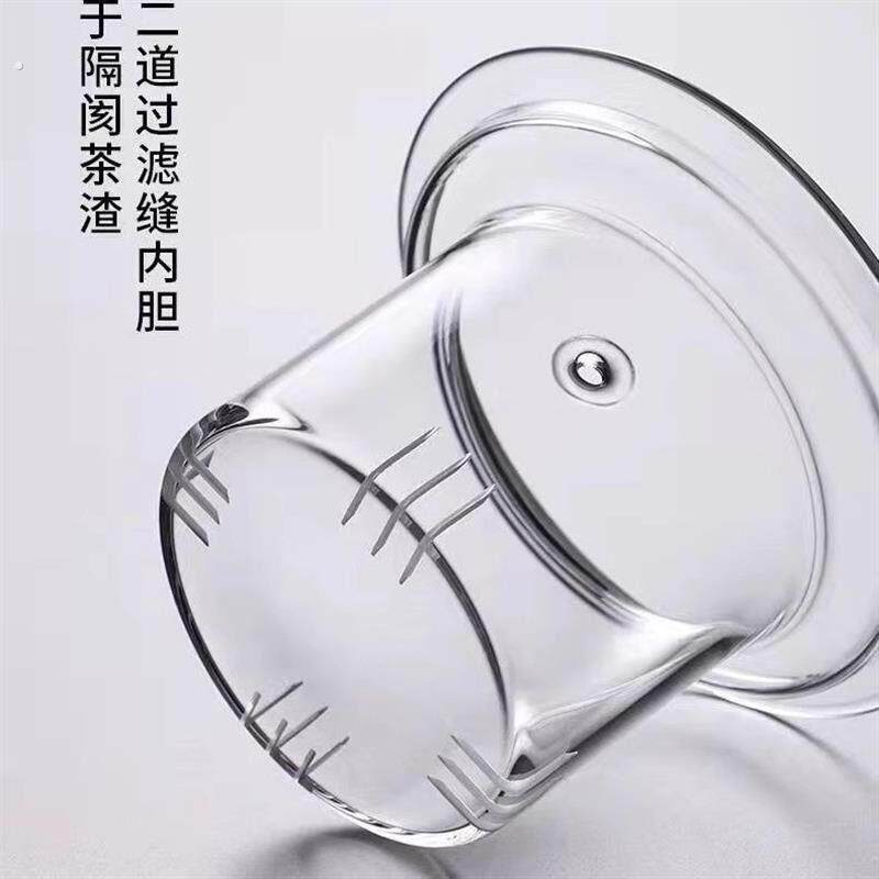 煮茶壶通用配件玻璃杯盖内胆玻璃茶漏过滤带盖子烧水壶侧把壶冲茶