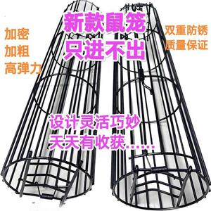新款捕鼠神器圆形单双开门哈鼠笼老鼠户外笼子哈哈鼠笼竹子钢筋笼