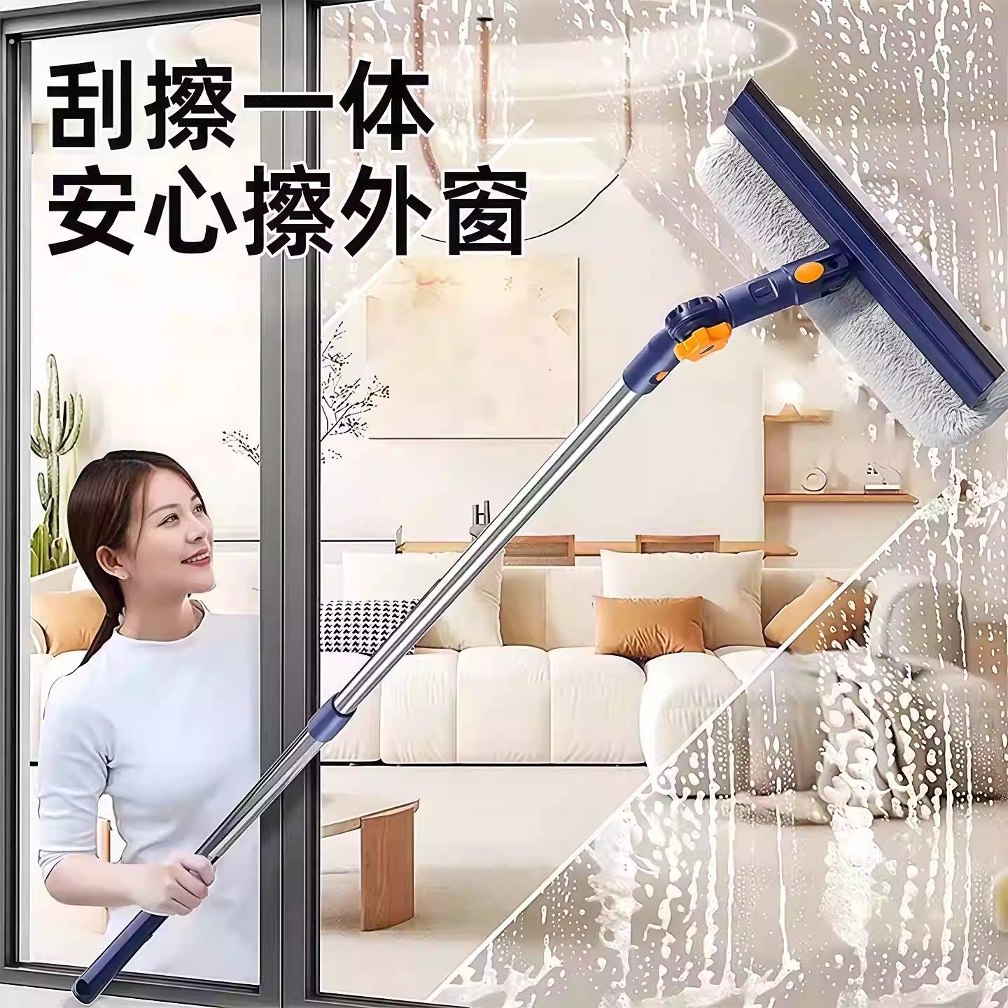新款擦玻璃神器高层窗外专用加长伸缩杆拖把双面擦窗刮水器洗窗户