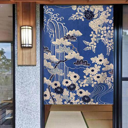 日式和风厨房门帘子隔断柜子魔术贴遮挡夏季家用化妆室半帘免打孔