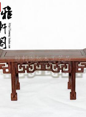 红木雕无抽小琴桌鸡翅木琴台中式仿古微型小家具工艺品摆件底座