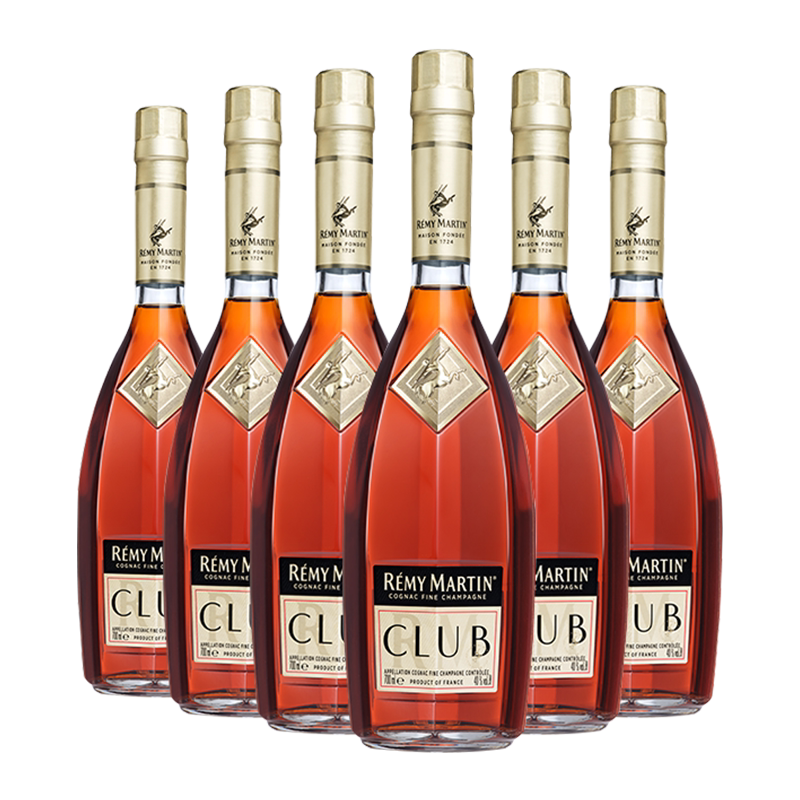【6瓶装】人头马CLUB优质香槟区干邑白兰地1000ml 法国进口洋酒