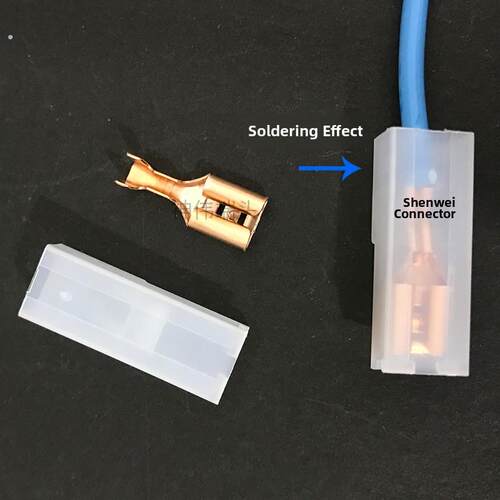 6.3磷铜插头弹簧+护套插件座端子汽车厚连接器连接器铜阻燃尼龙硬