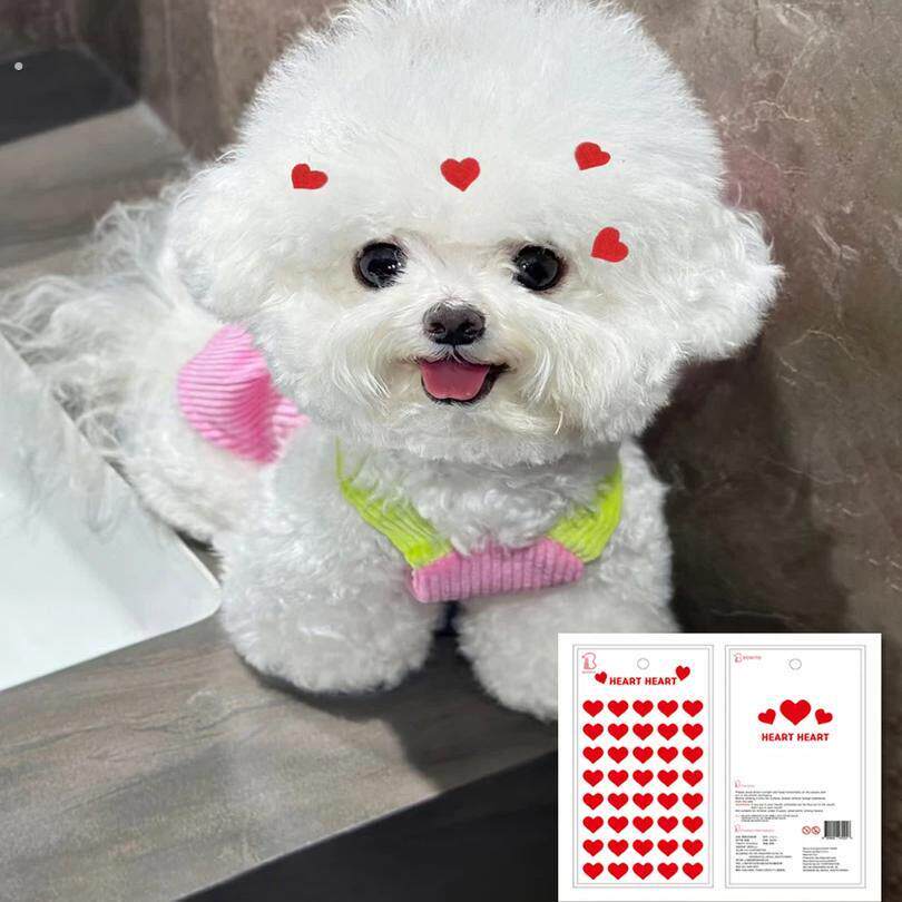宠物服饰贴纸不织布红桃爱心口罩手机狗狗猫咪创意可爱装饰小贴纸