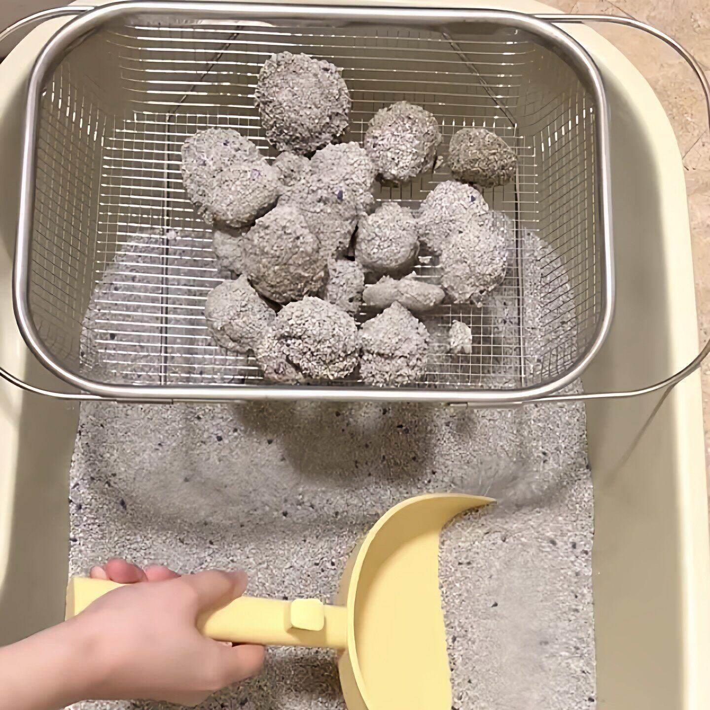 猫砂过滤网可伸缩猫砂粉尘筛子家用不锈钢猫砂清理神器漏网猫厕所