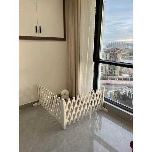 宠物栅栏狗笼隔断拦狗栅栏阳台隔离门可伸缩栅栏门挡狗挡猫兔护栏