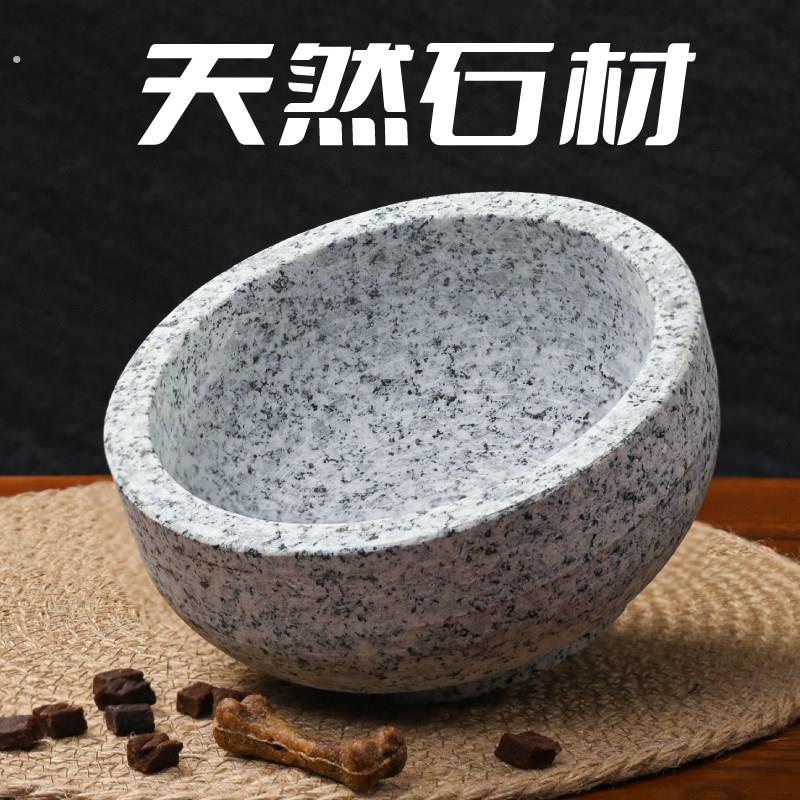 石头猫碗狗碗双碗自狗盆食盆泰迪饭碗宠物喝水狗狗陶瓷猫咪用品