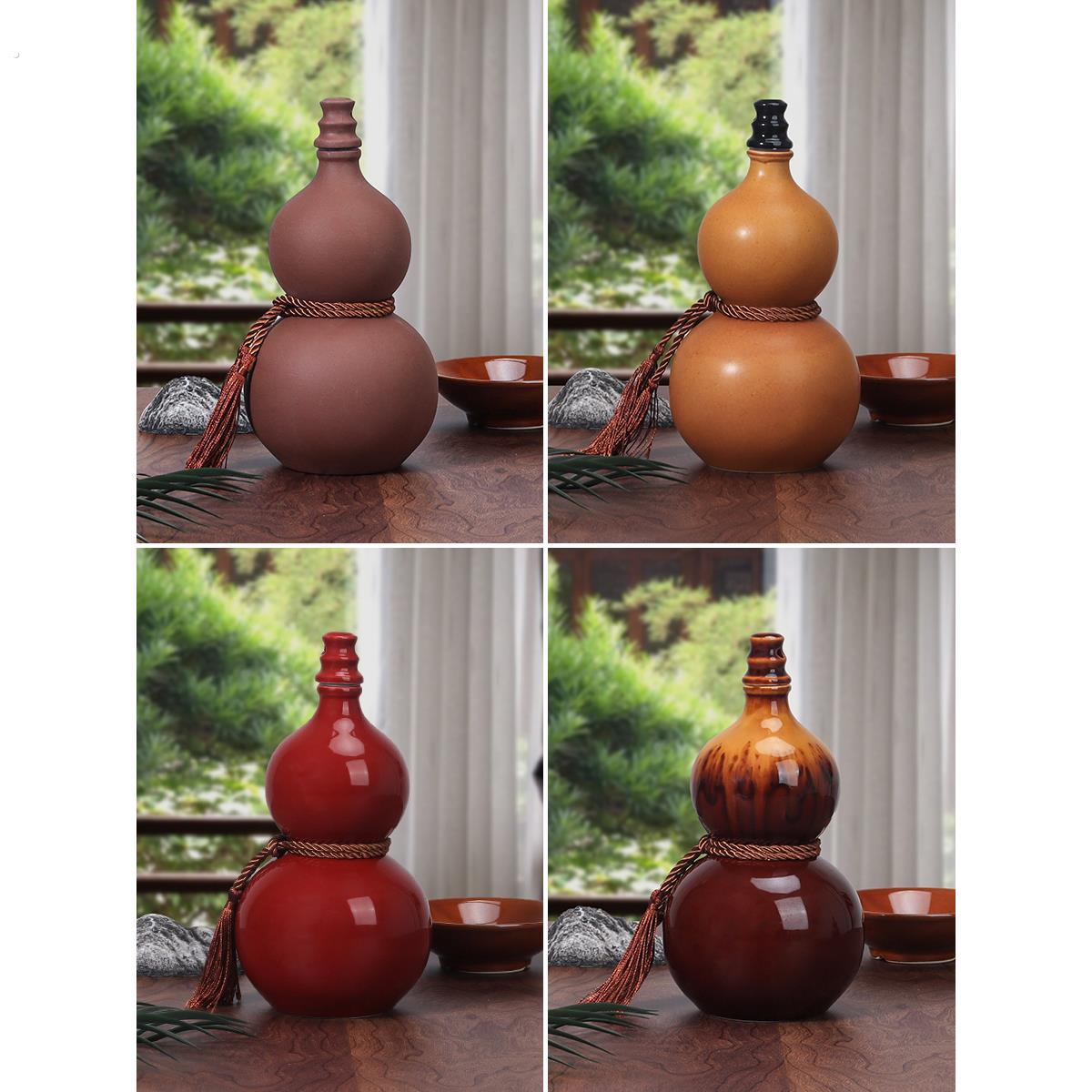 陶瓷葫芦酒瓶家用复古密封酒壶空瓶1斤3斤5斤酒具密封白酒瓶酒坛