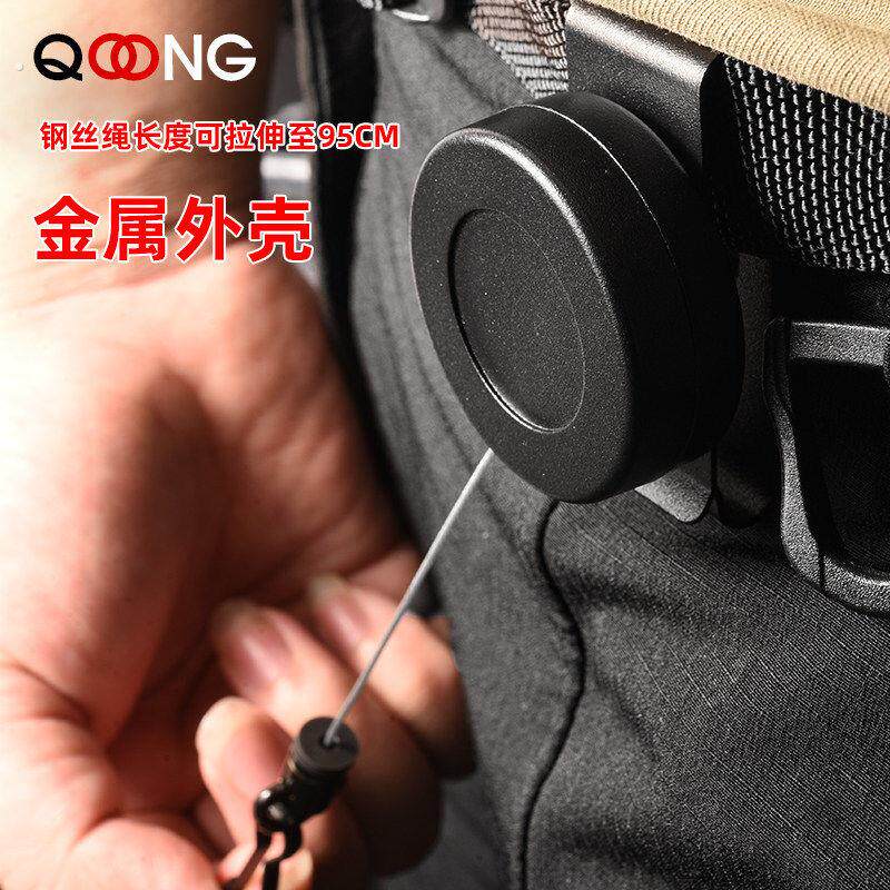 50机能风高回弹伸缩钢丝绳钥匙扣圈 防丢防盗防抢易拉扣