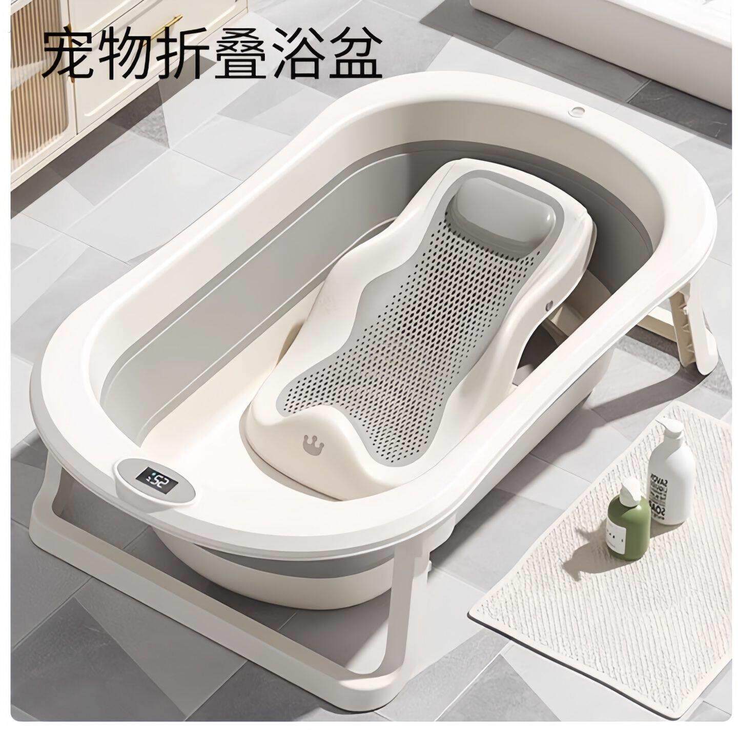 狗狗洗澡盆可折叠宠物浴盆猫咪浴缸毛孩子泡澡桶中小狗专用盆防跑