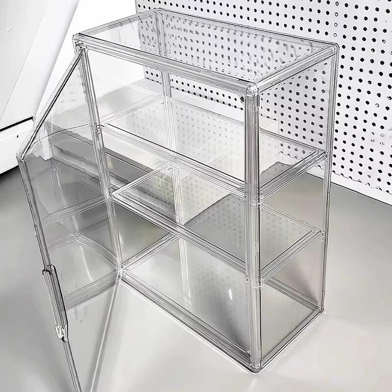 压克力展示柜透明磁吸多层模型玩偶大容量收纳柜立牌吧唧展示盒
