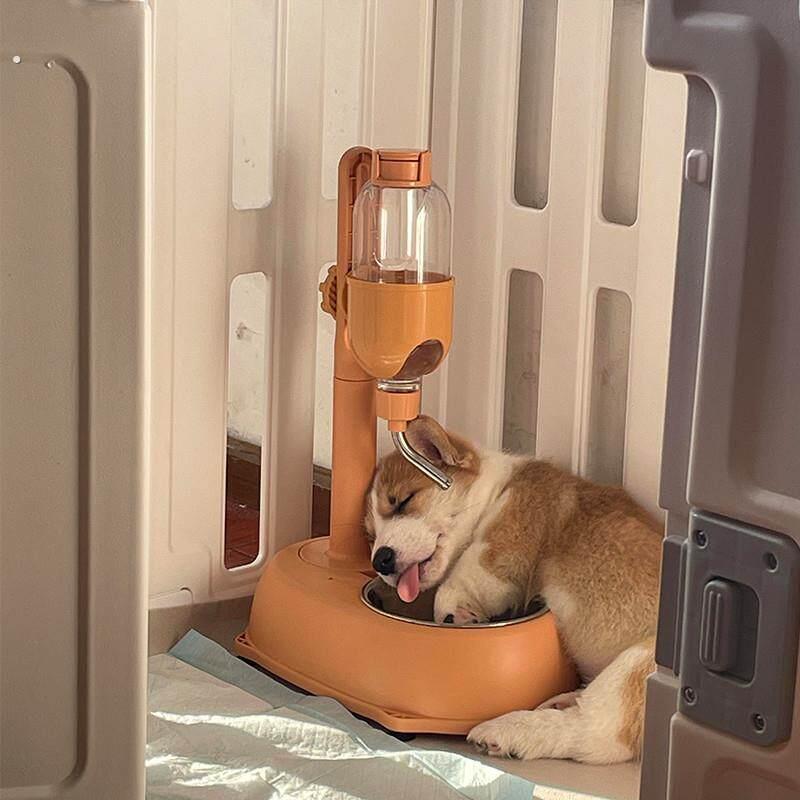 狗狗喝水器不湿嘴饭盆一体防打翻猫咪自动饮水机悬挂水壶宠物用品