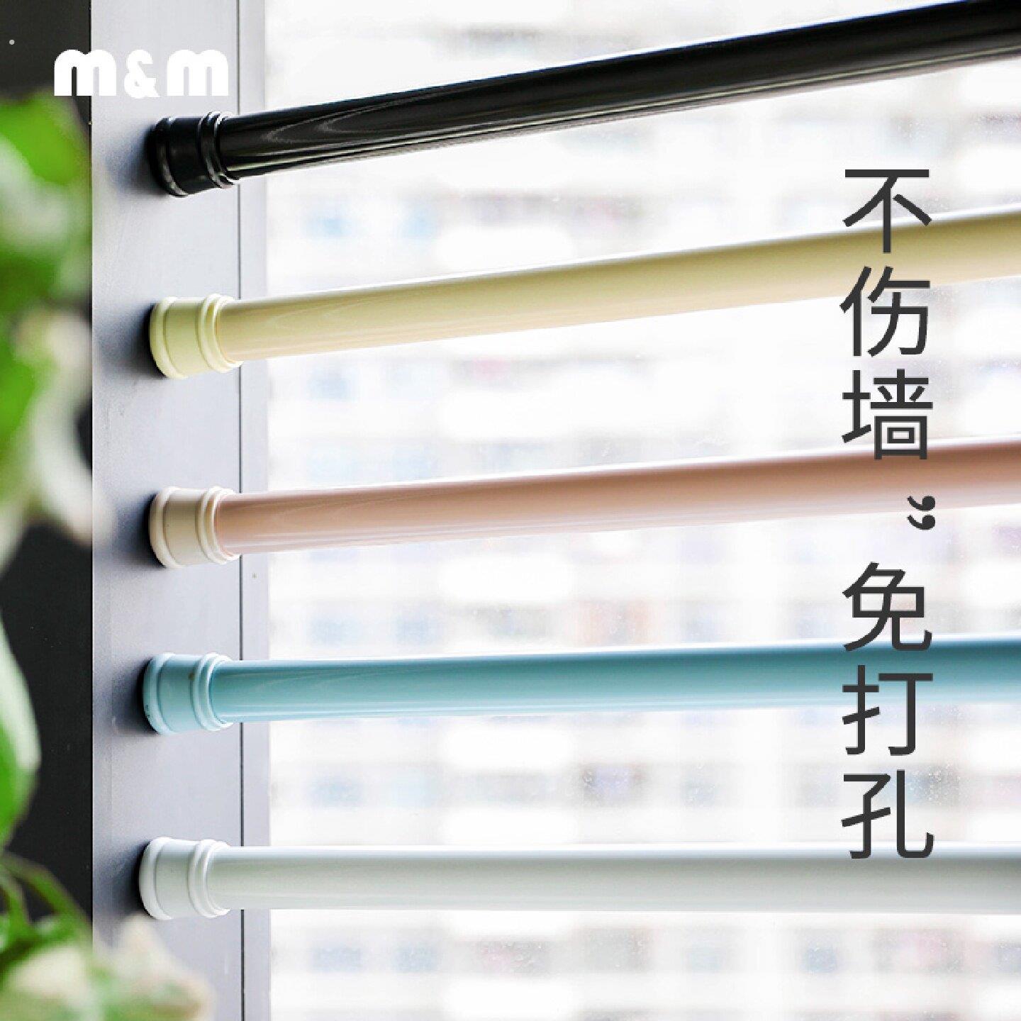 伸缩杆浴帘杆浴杆直杆窗帘杆门帘杆免打孔晾衣全弹簧烤漆杆
