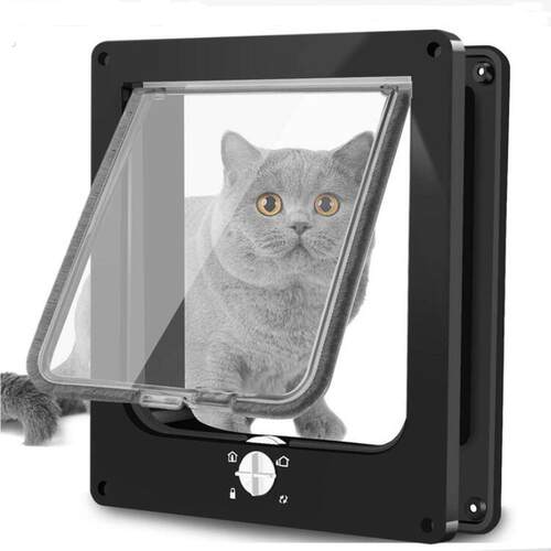猫门自由出入门宠物门双向进出门猫咪开门关门神器卧室门猫洞狗门