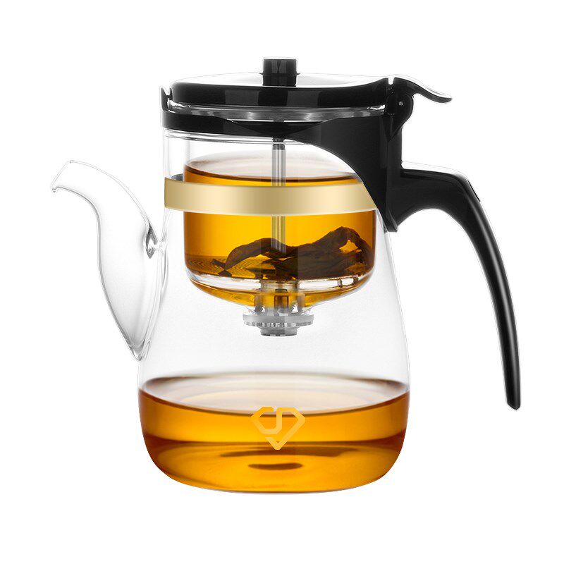 精至飘逸杯全玻璃内胆泡茶壶茶水分离耐高温一键过滤可拆洗茶具
