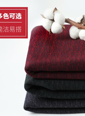 中老年爸爸本命年红色毛衣加绒加厚中年男士冬装假两件保暖打底衫