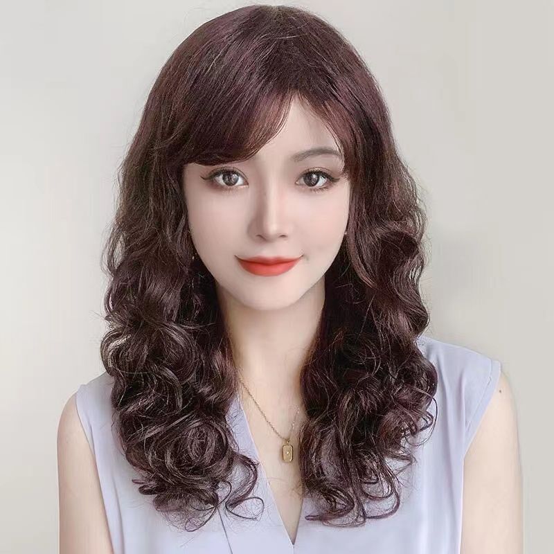 假发女长发真发全真人发丝中老年人真头发女士长卷发妈妈全头套式