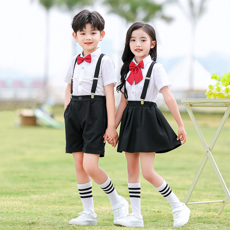 六一儿童背带裤演出服小学生合唱女童舞蹈裙男童礼服朗诵表演服装