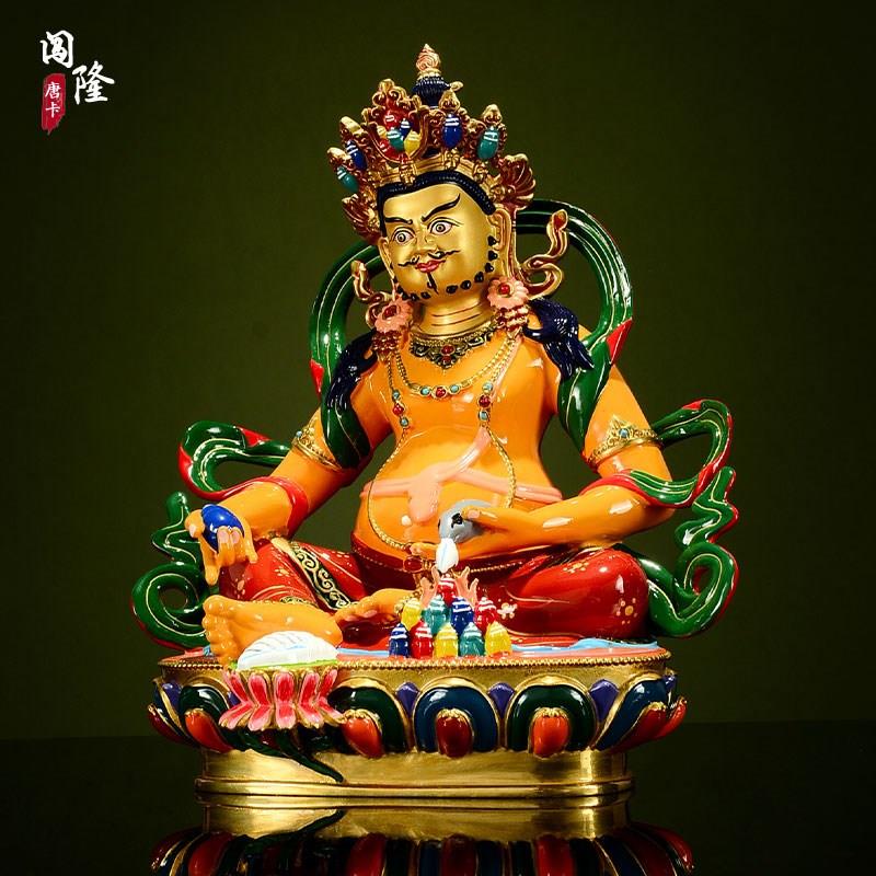 闯隆家居摆件手工彩绘《黄财神》铜像室内桌面工艺装饰品摆件