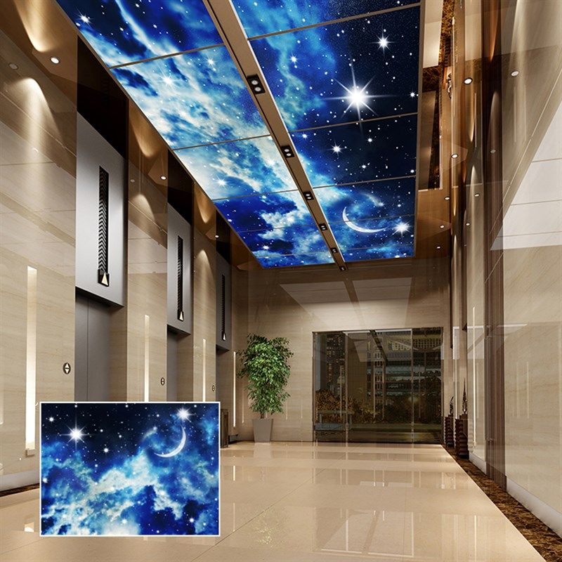 艺术玻璃吊顶走廊过道星空天花板造型亚克力透光板装饰灯片定制