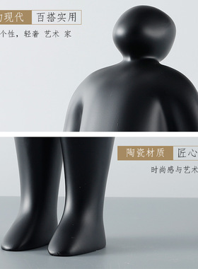 北欧风格抽象人物摆件售楼处客厅电视柜软装饰品酒店装置艺术摆设