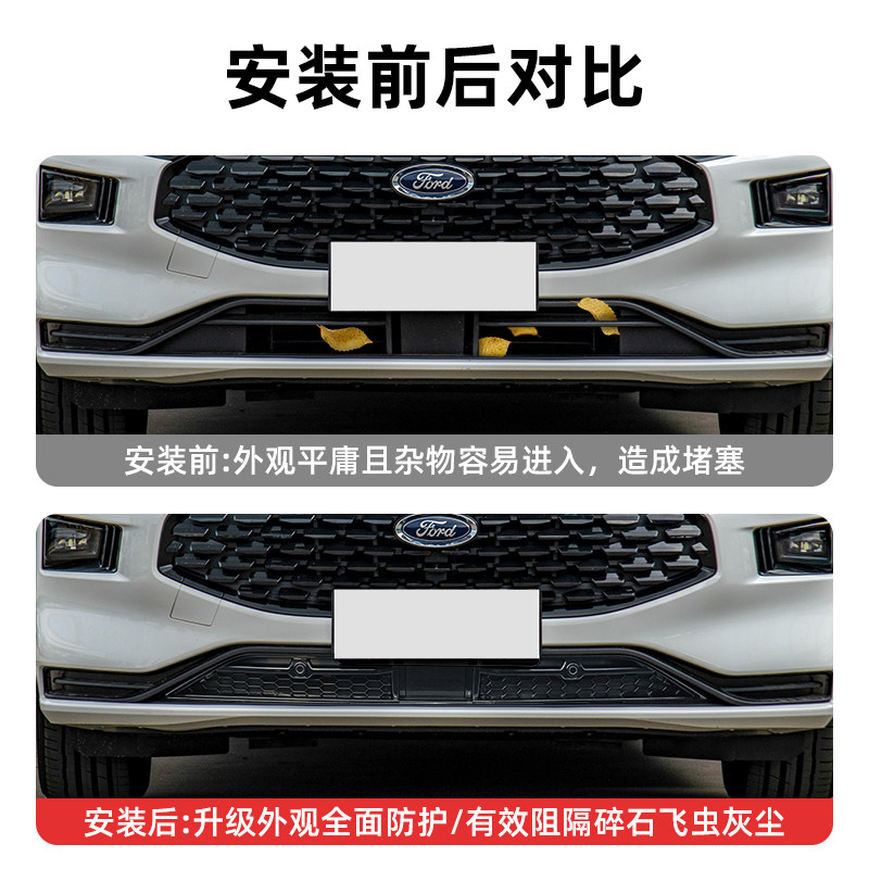 适用于福特新款蒙迪欧防虫网前下中网汽车304不锈钢保护罩改装件