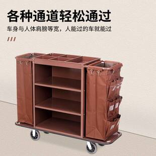 酒店客房服务车布草车保洁工作车打扫卫生不锈钢手推清洁工具车