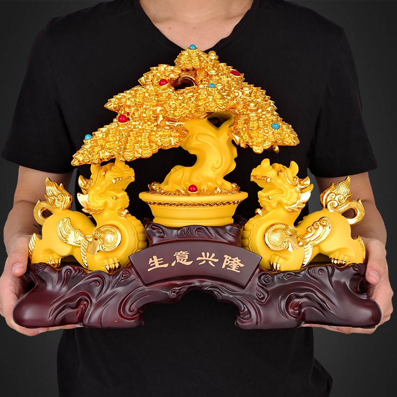 收银台摆件 招财摇钱树貔貅一对 创意实用开业礼品送店铺开张礼物