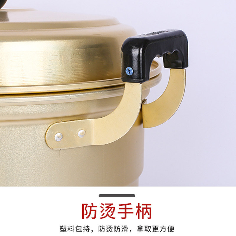 老式加厚铝蒸锅家用2层蒸馍蒸包子32 34 40cm特大号商用汤锅铝锅
