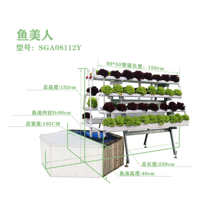 幸运买家户外阳台园艺蔬菜无土栽培设备鱼菜共生水培种植架鱼美人