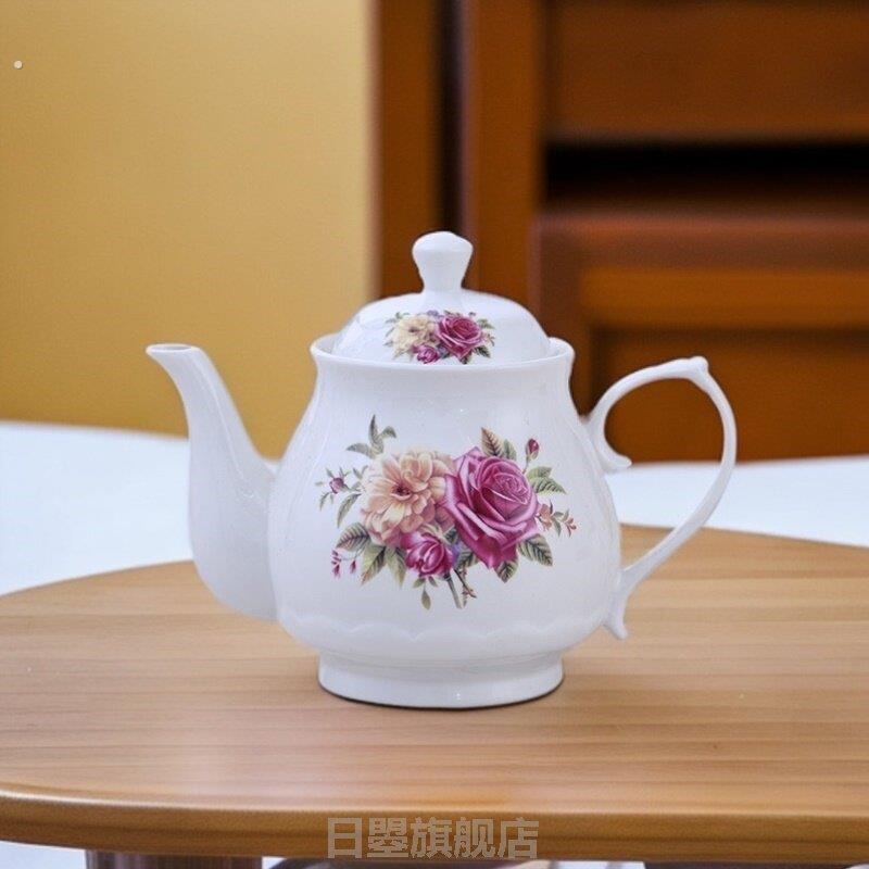 饭店专用茶水壶家用饭店陶瓷大小号茶壶带过滤泡茶壶客厅大容量冷