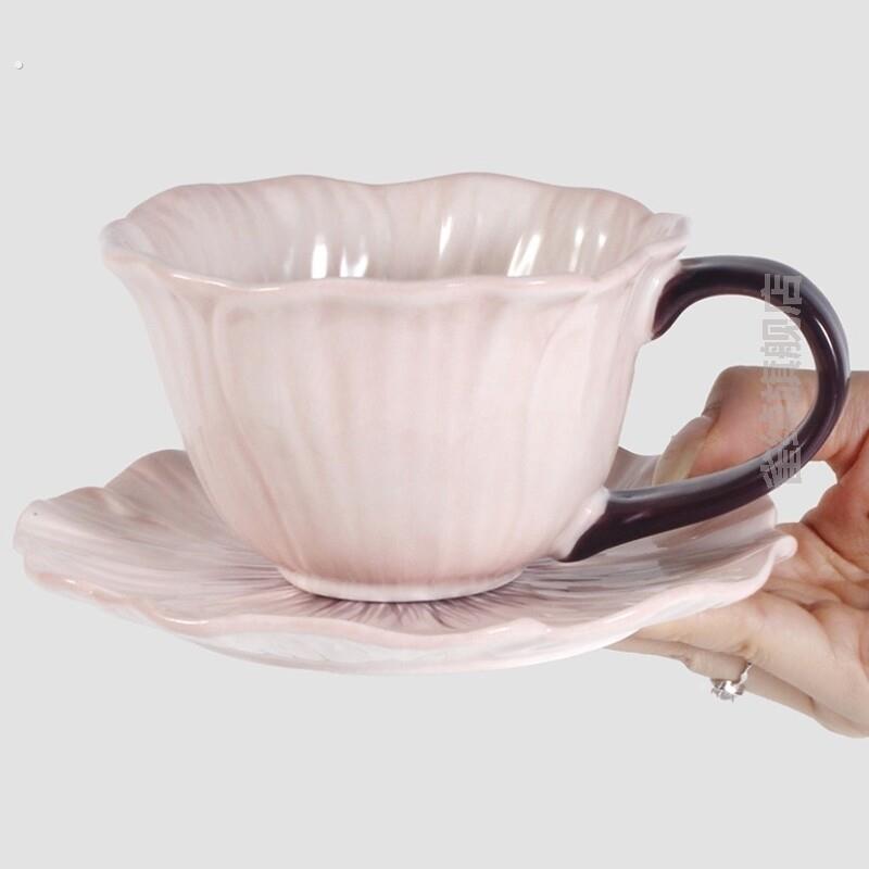 紫色咖啡杯高档咖啡杯咖啡杯子套装2026新款高端咖啡杯法式茶具