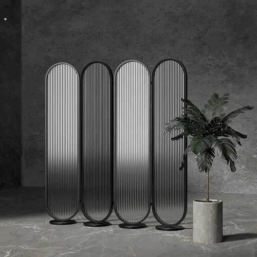 简易玻璃折叠屏风免打孔客厅入户玄关遮挡可移动推拉落地隔断