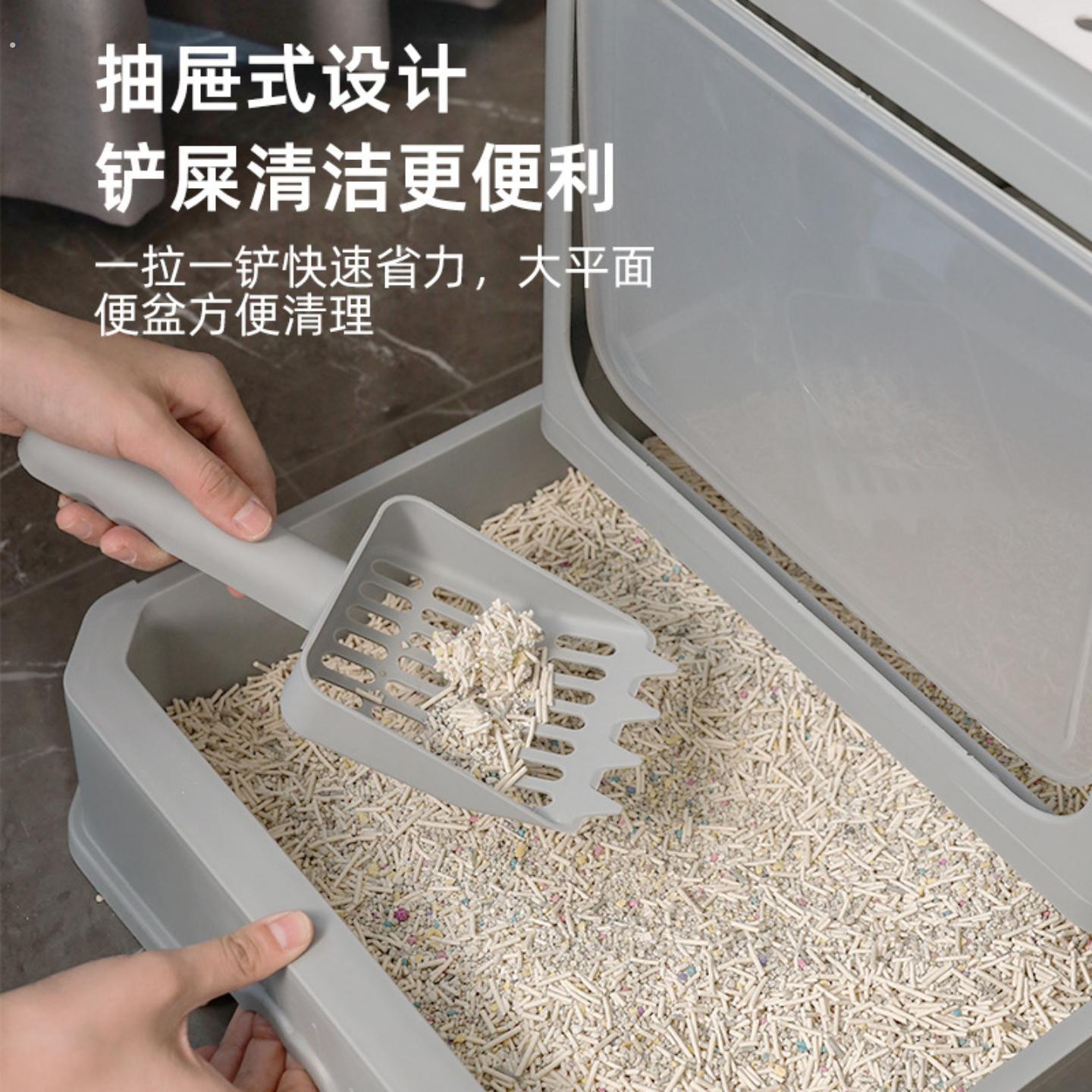 柜子猫厕所猫砂盆全封闭大号超大号抽屉顶出式防臭防外溅双层猫厕
