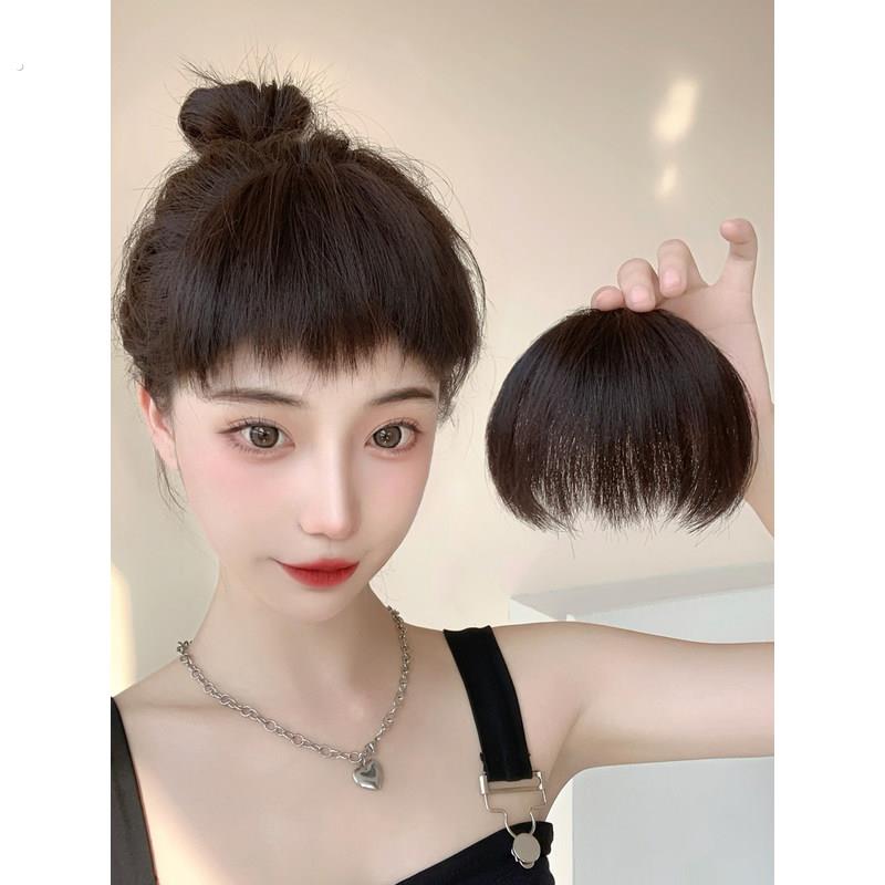 狗啃刘海假发女真发自然前额假刘海发片额头空气刘海片贴头发刘海