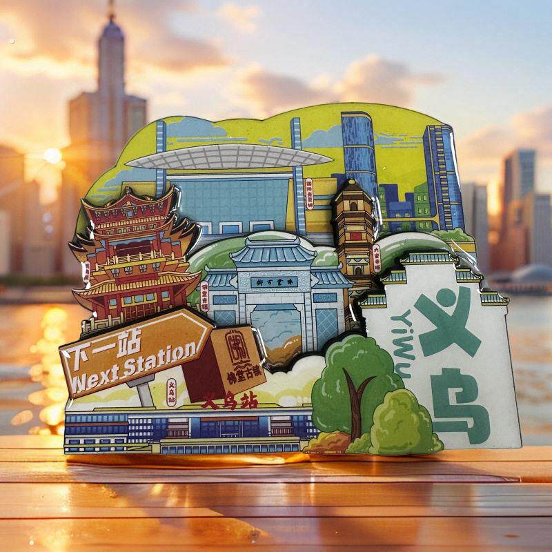 【义乌】中国城市浙江义乌文创冰箱贴磁铁旅游文创纪念品