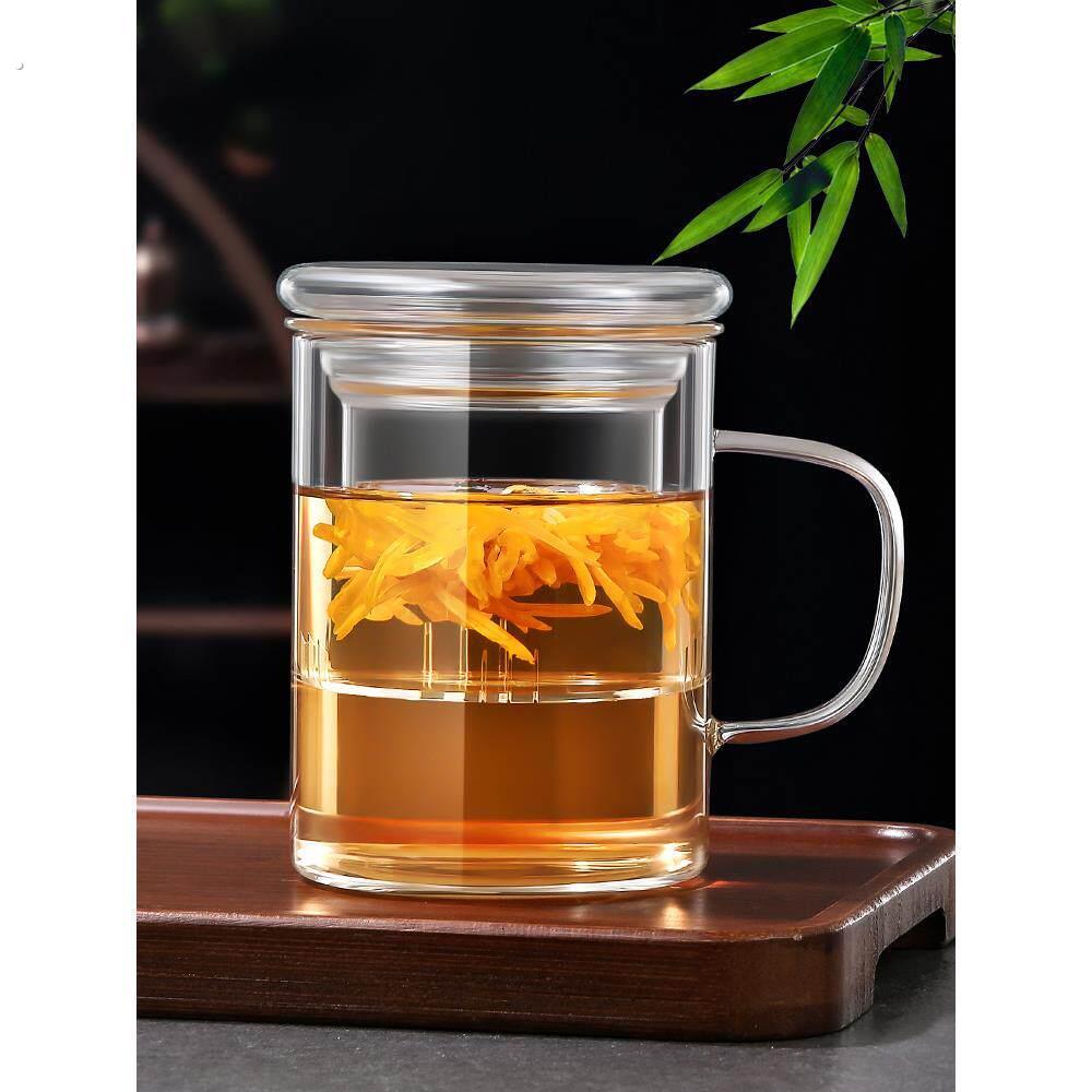 高硼硅玻璃杯茶杯加厚耐高温过滤茶水分离杯办公杯茶道杯泡茶杯子