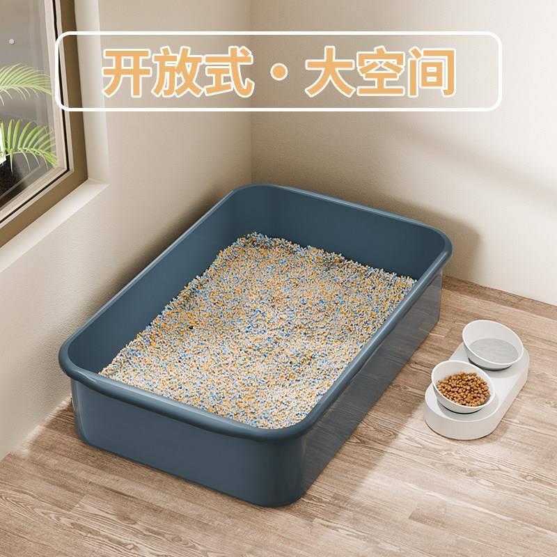 超大号猫砂盆塑料猫厕所防外溅猫屎盆长方形养龟盆方盆水槽收纳盆