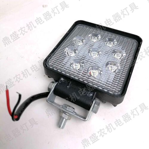 叉车led9灯珠方形前照大灯货车挖机工程车辆照明灯12v24伏合力